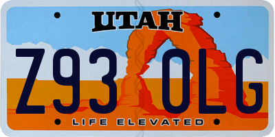 UT license plate Z930LG