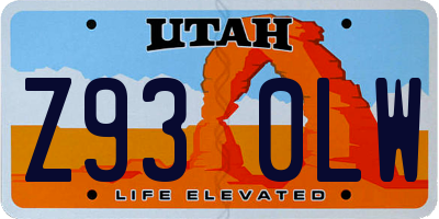 UT license plate Z930LW