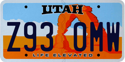 UT license plate Z930MW