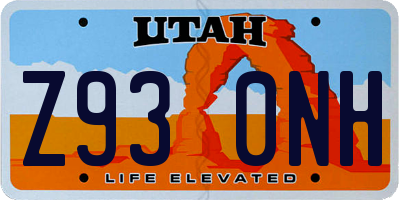 UT license plate Z930NH
