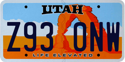 UT license plate Z930NW