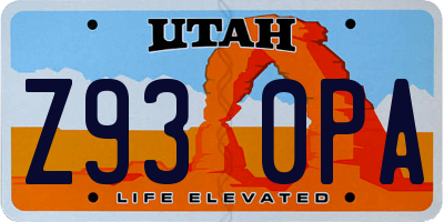 UT license plate Z930PA