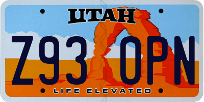 UT license plate Z930PN