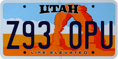UT license plate Z930PU