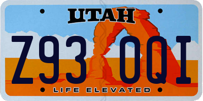 UT license plate Z930QI