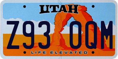 UT license plate Z930QM