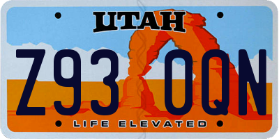 UT license plate Z930QN
