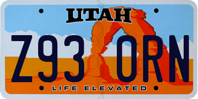 UT license plate Z930RN