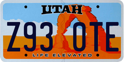UT license plate Z930TE