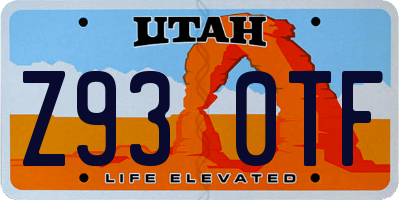 UT license plate Z930TF