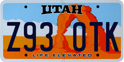 UT license plate Z930TK