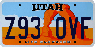 UT license plate Z930VF