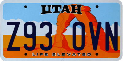 UT license plate Z930VN