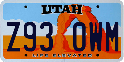 UT license plate Z930WM