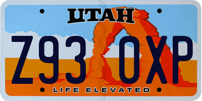 UT license plate Z930XP