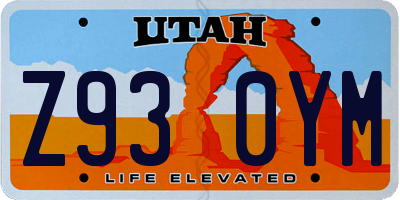 UT license plate Z930YM