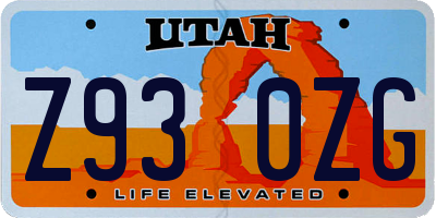 UT license plate Z930ZG