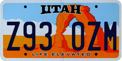 UT license plate Z930ZM