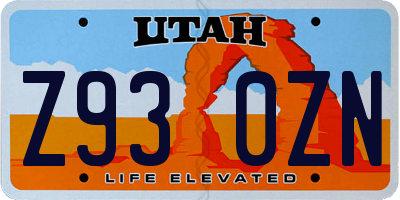 UT license plate Z930ZN