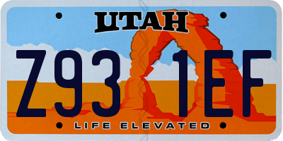 UT license plate Z931EF