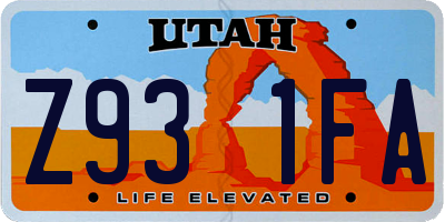 UT license plate Z931FA