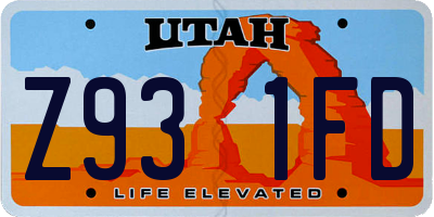 UT license plate Z931FD