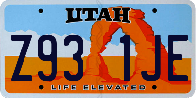 UT license plate Z931JE
