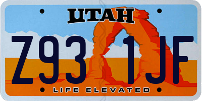 UT license plate Z931JF