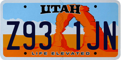 UT license plate Z931JN