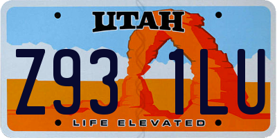 UT license plate Z931LU