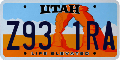 UT license plate Z931RA
