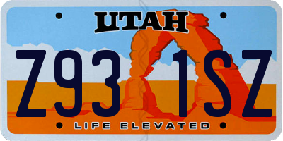 UT license plate Z931SZ