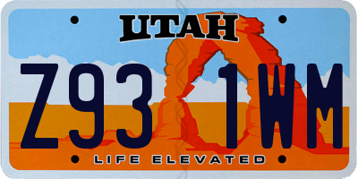 UT license plate Z931WM