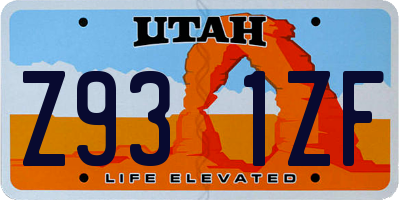 UT license plate Z931ZF