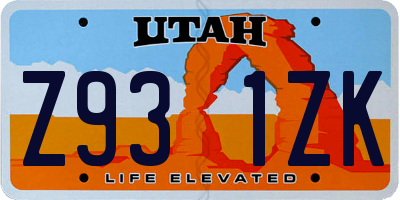 UT license plate Z931ZK