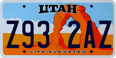 UT license plate Z932AZ