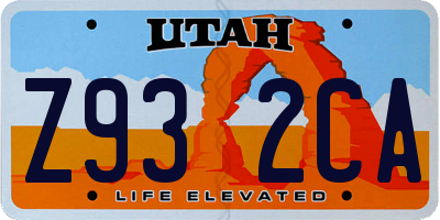 UT license plate Z932CA
