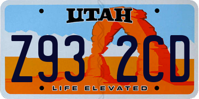 UT license plate Z932CD