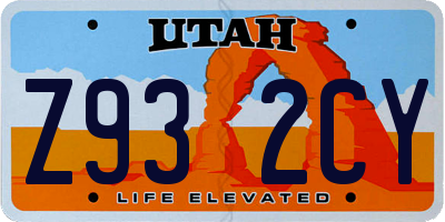 UT license plate Z932CY
