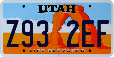 UT license plate Z932EF