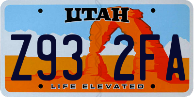 UT license plate Z932FA