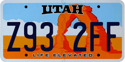 UT license plate Z932FF