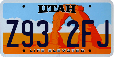 UT license plate Z932FJ