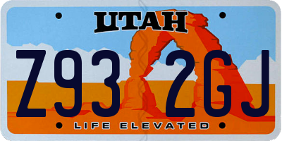 UT license plate Z932GJ