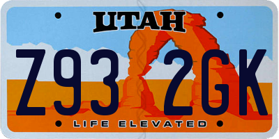 UT license plate Z932GK