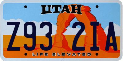 UT license plate Z932IA