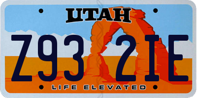 UT license plate Z932IE