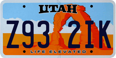 UT license plate Z932IK