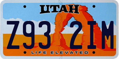 UT license plate Z932IM