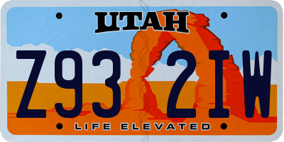 UT license plate Z932IW